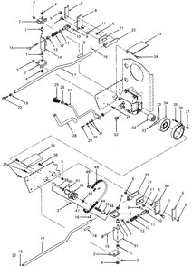 Steering And Transmission Controls And Brake Diagram and Parts List for 085 169110100-GMT Cub Cadet Generator